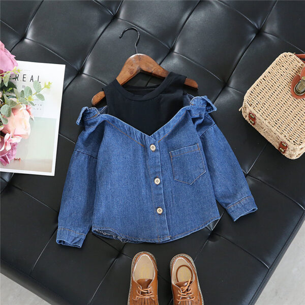 Baby Girl's Long Sleeve Denim Blouses