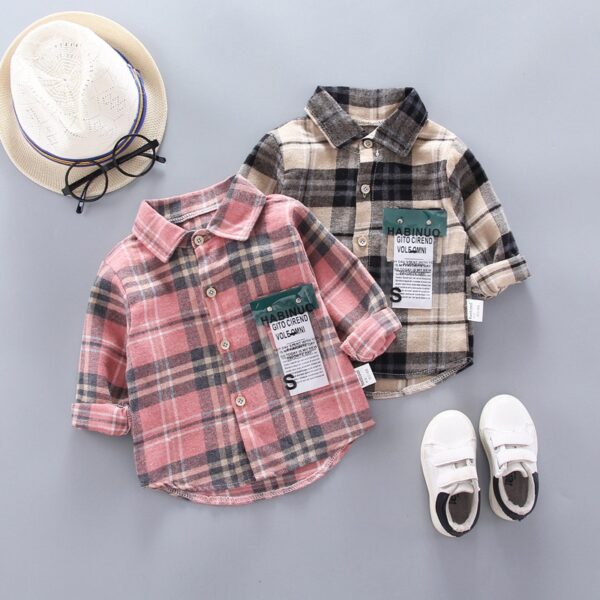 Baby Boy's Plaid Cotton Long Sleeve Shirt