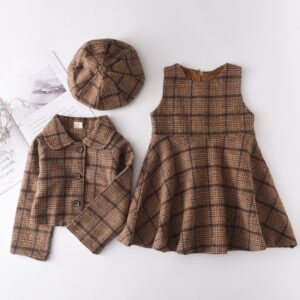 Girls Autumn Wool Clothing Set, 2 Pcs