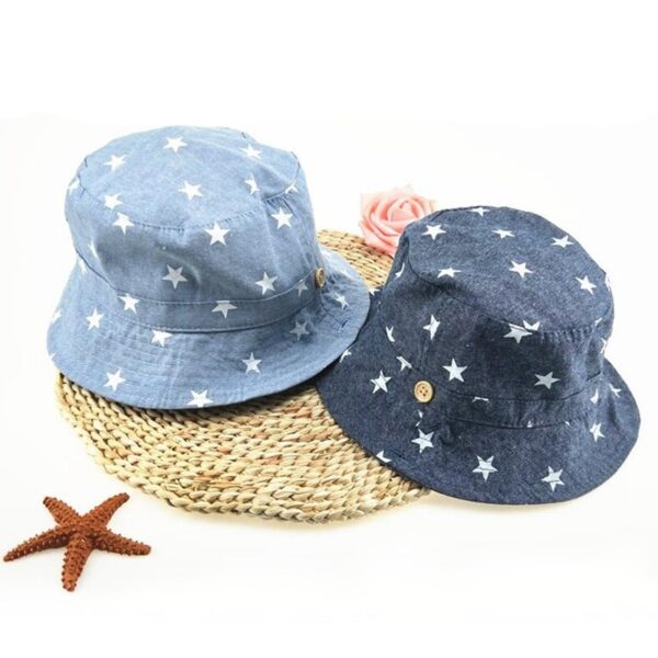 Soft Cotton Baby's Bucket Hat with Star Pattern